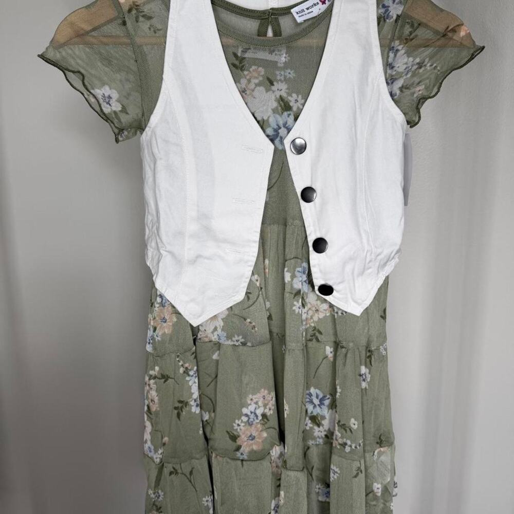 NEW! Knit Works Dress With White Vest XS 6/6X 2pc set